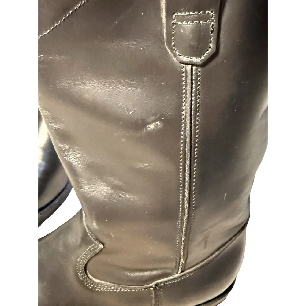 Dayton Black Beauty Motorcycle Boots Vintage - Sz 10.5 Chromexcel Triple-Sole